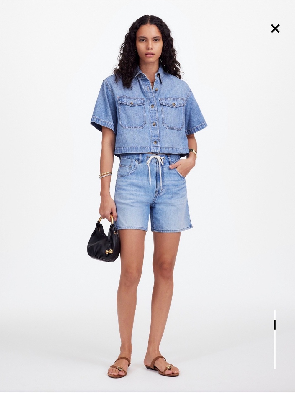Madewell Light Blue Denim Drawstring Shorts - Airy Edition - Size 25